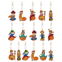 Load image into Gallery viewer, 16PCS Double Sided Special Shape Diamond Art Keyring (Scarecrow)
