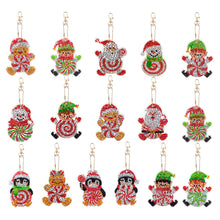Load image into Gallery viewer, 16PCS Double Sided Special Shape Diamond Art Keyring (Christmas Penguin)
