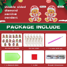 Load image into Gallery viewer, 16PCS Double Sided Special Shape Diamond Art Keyring (Christmas Penguin)
