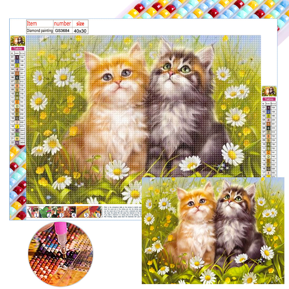 Diamond Painting - Full Square - two cats (40*30CM)