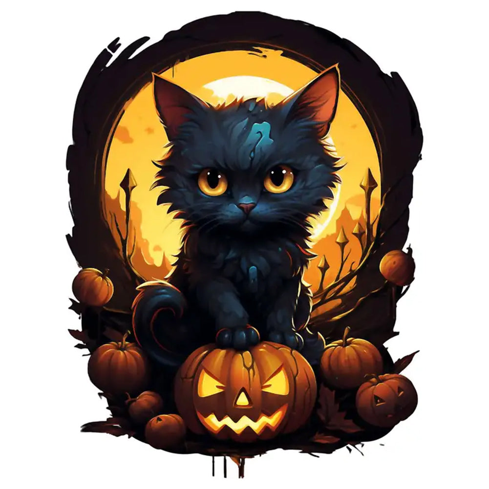 Diamond Painting - Full Round - halloween black cat (30*40CM)