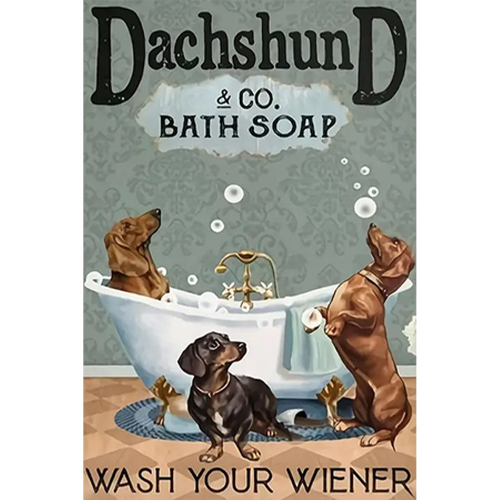 Diamond Painting - Full Round - dog calligraphy and painting (30*45CM)