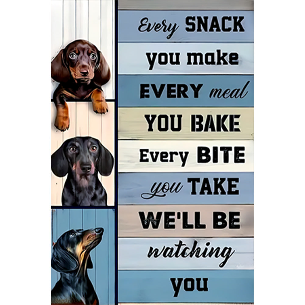 Diamond Painting - Full Round - dog calligraphy and painting (30*45CM)