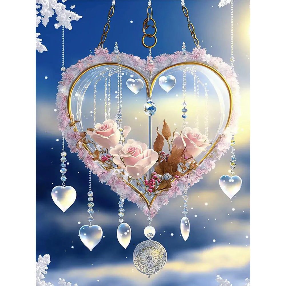 Diamond Painting - Full Round - Snow scene love pendant (30*40CM)