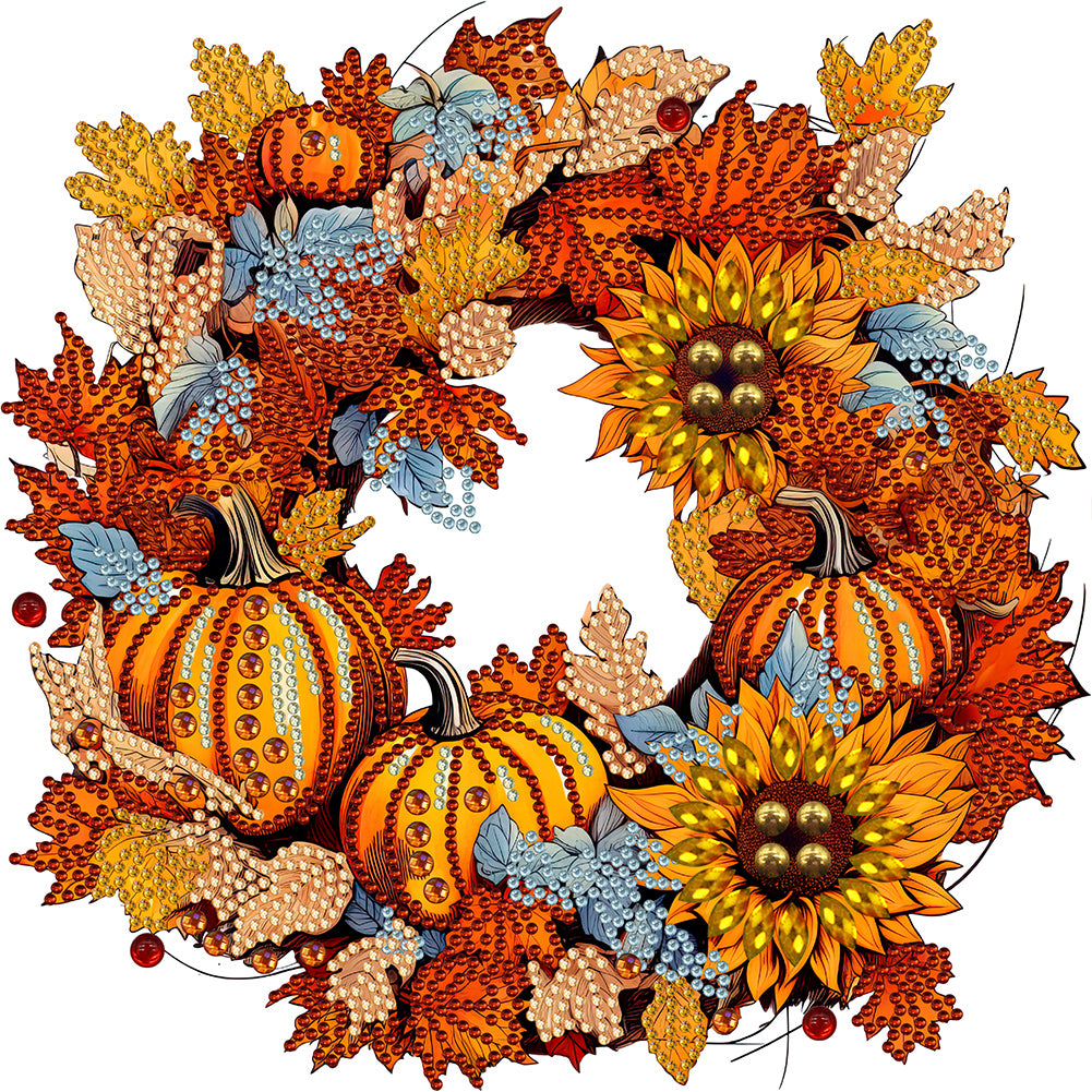 Diamond Painting - Partial Special Shaped - Autumn Pumpkin Garland (30*30CM)