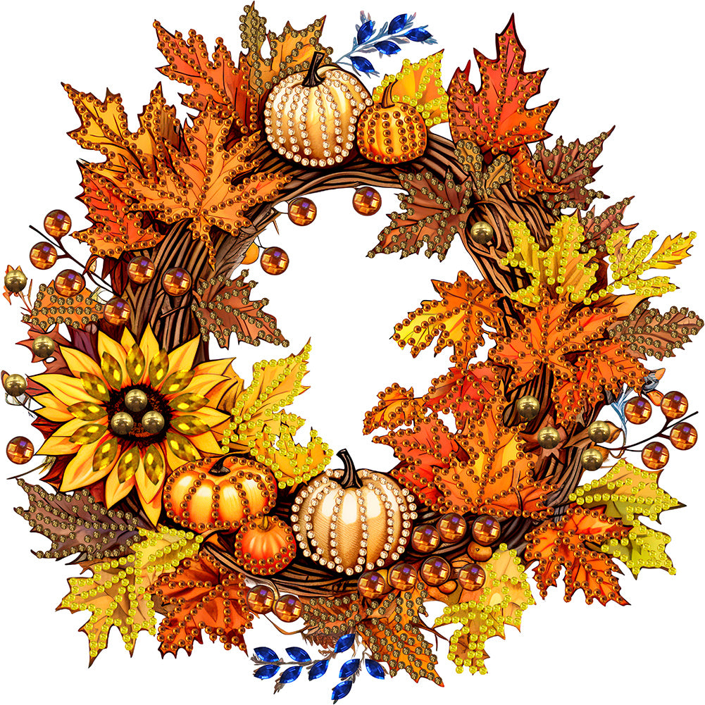 Diamond Painting - Partial Special Shaped - Autumn Pumpkin Garland (30*30CM)