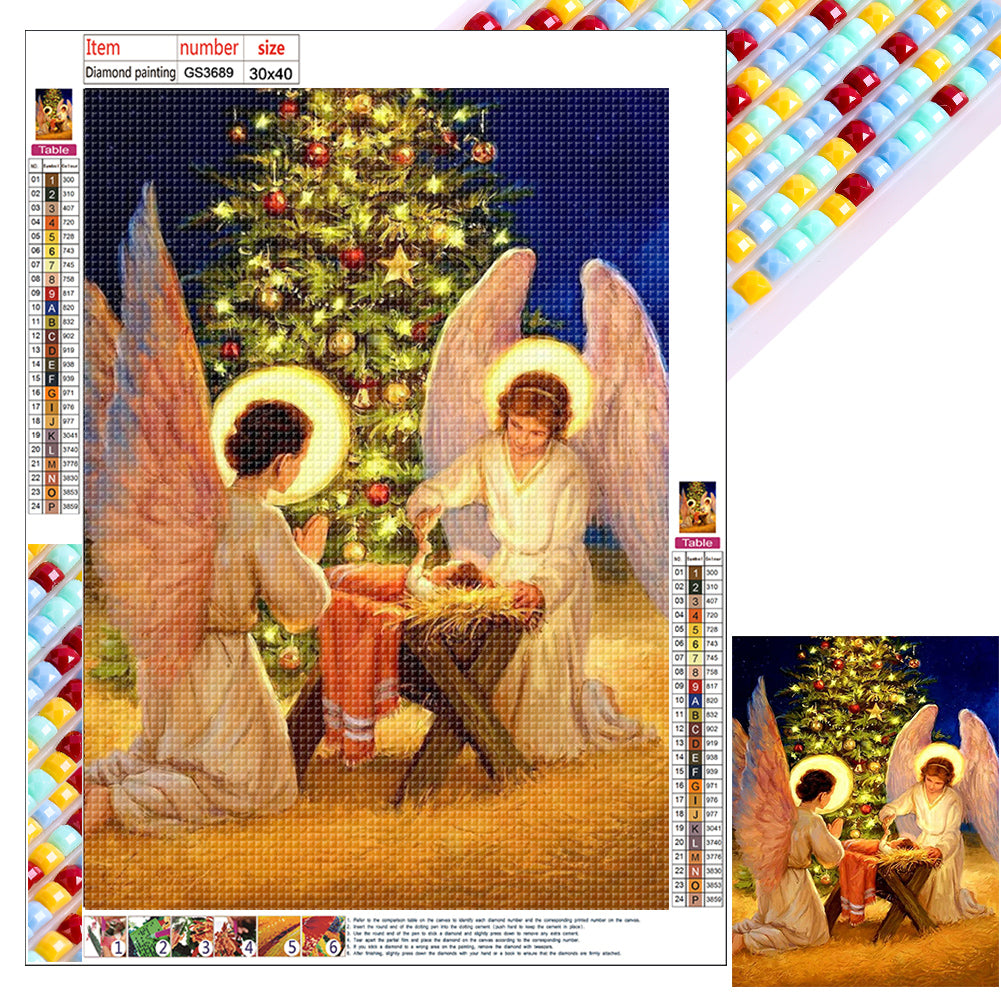 Diamond Painting - Full Square - Christmas tree angel (30*40CM)