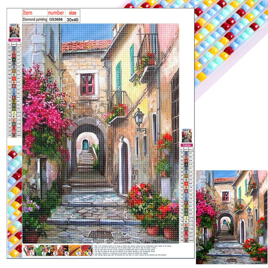 Diamond Painting - Full Square - houses street (30*40CM)