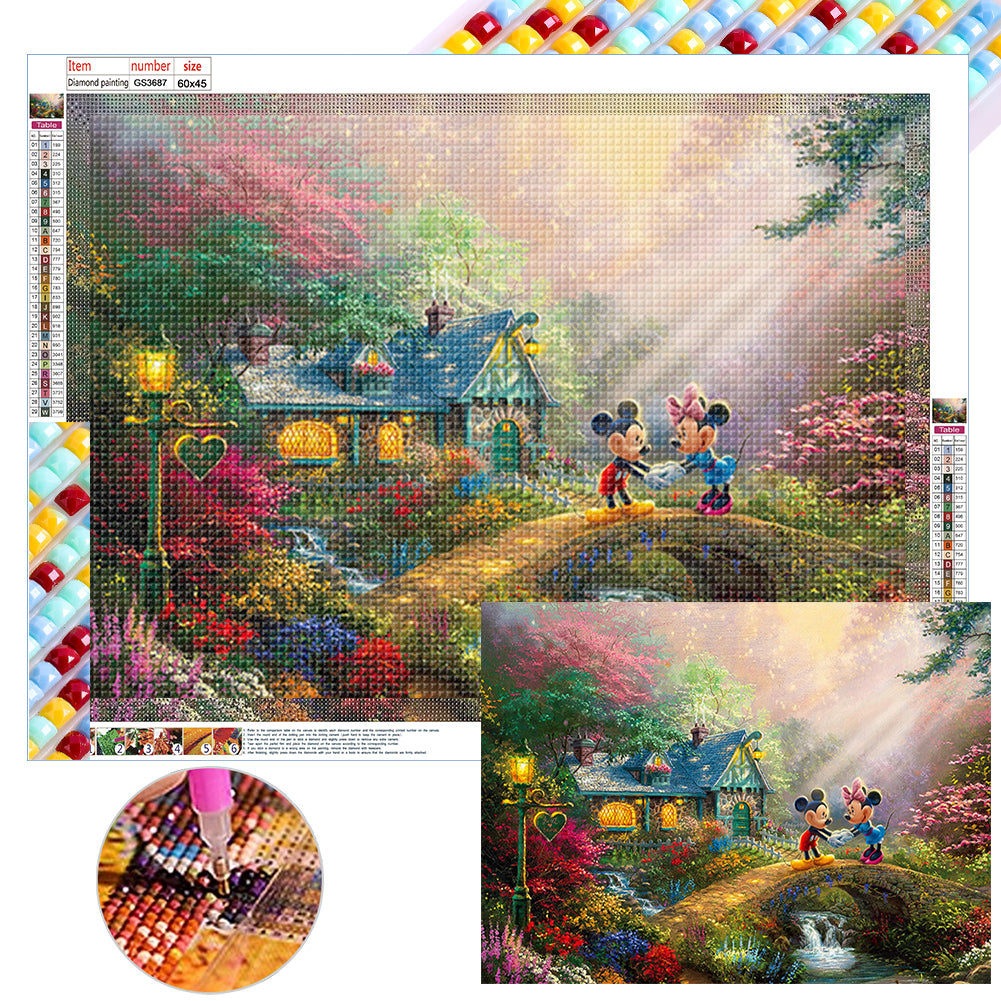Diamond Painting - Full Square - Countryside scenery Mickey Mouse (60*45CM)