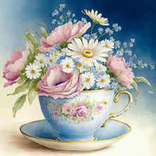 Load image into Gallery viewer, Diamond Painting - Full Round - teacup bouquet (30*30CM)
