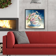 Load image into Gallery viewer, Diamond Painting - Full Round - teacup bouquet (30*30CM)
