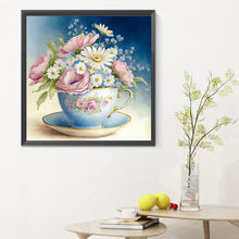 Load image into Gallery viewer, Diamond Painting - Full Round - teacup bouquet (30*30CM)
