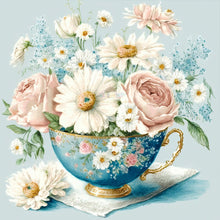 Load image into Gallery viewer, Diamond Painting - Full Round - teacup bouquet (30*30CM)
