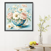 Load image into Gallery viewer, Diamond Painting - Full Round - teacup bouquet (30*30CM)
