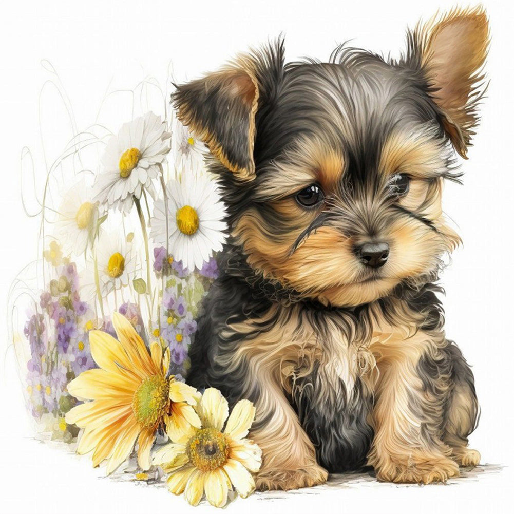 Diamond Painting - Full Round - cartoon puppy (30*30CM)