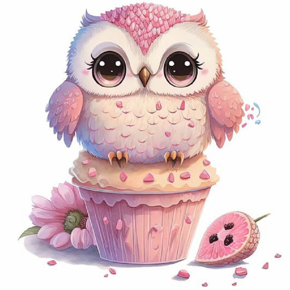 Diamond Painting - Full Round - cartoon owl (30*30CM)