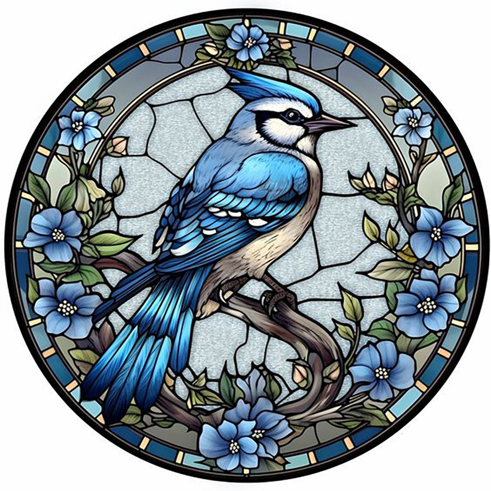 Diamond Painting - Full Round - round bluebird (30*30CM)