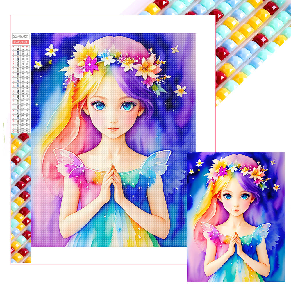 Diamond Painting - Full Square - watercolor little girl (30*40CM)