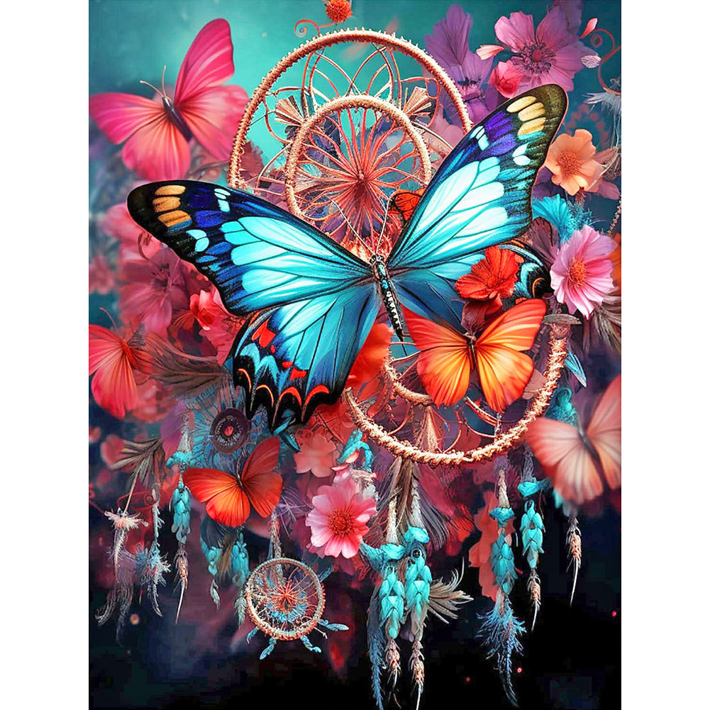 Diamond Painting - Full Round - butterfly dream catcher (30*40CM)