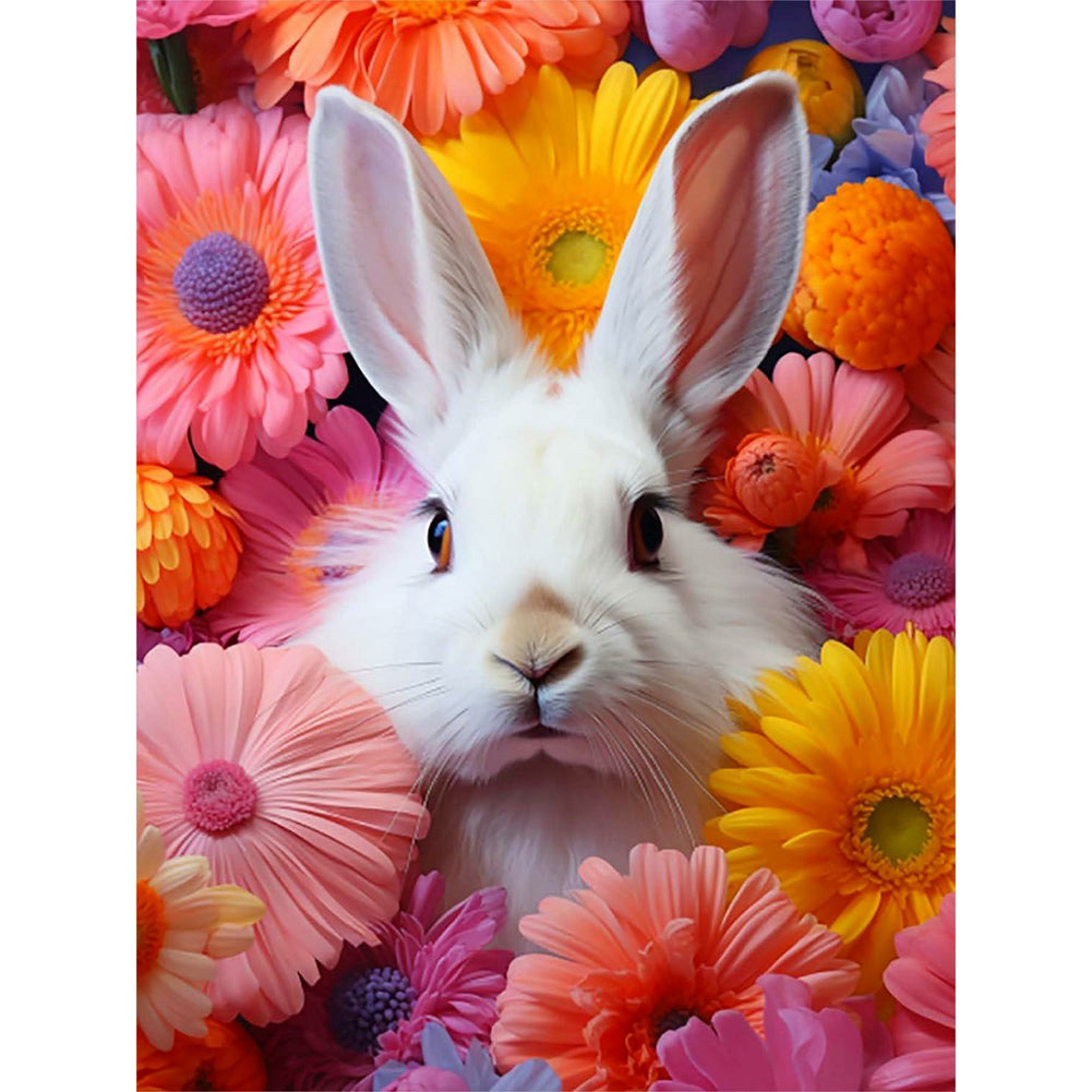 Diamond Painting - Full Round - white rabbit (30*40CM)