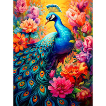 Load image into Gallery viewer, Diamond Painting - Full Round - flower peacock (30*40CM)
