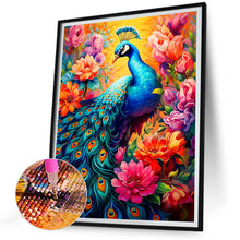 Load image into Gallery viewer, Diamond Painting - Full Round - flower peacock (30*40CM)

