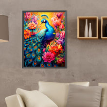 Load image into Gallery viewer, Diamond Painting - Full Round - flower peacock (30*40CM)
