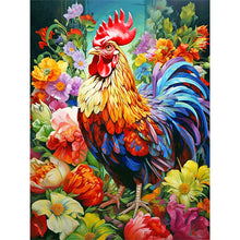 Load image into Gallery viewer, Diamond Painting - Full Round - flower rooster (30*40CM)
