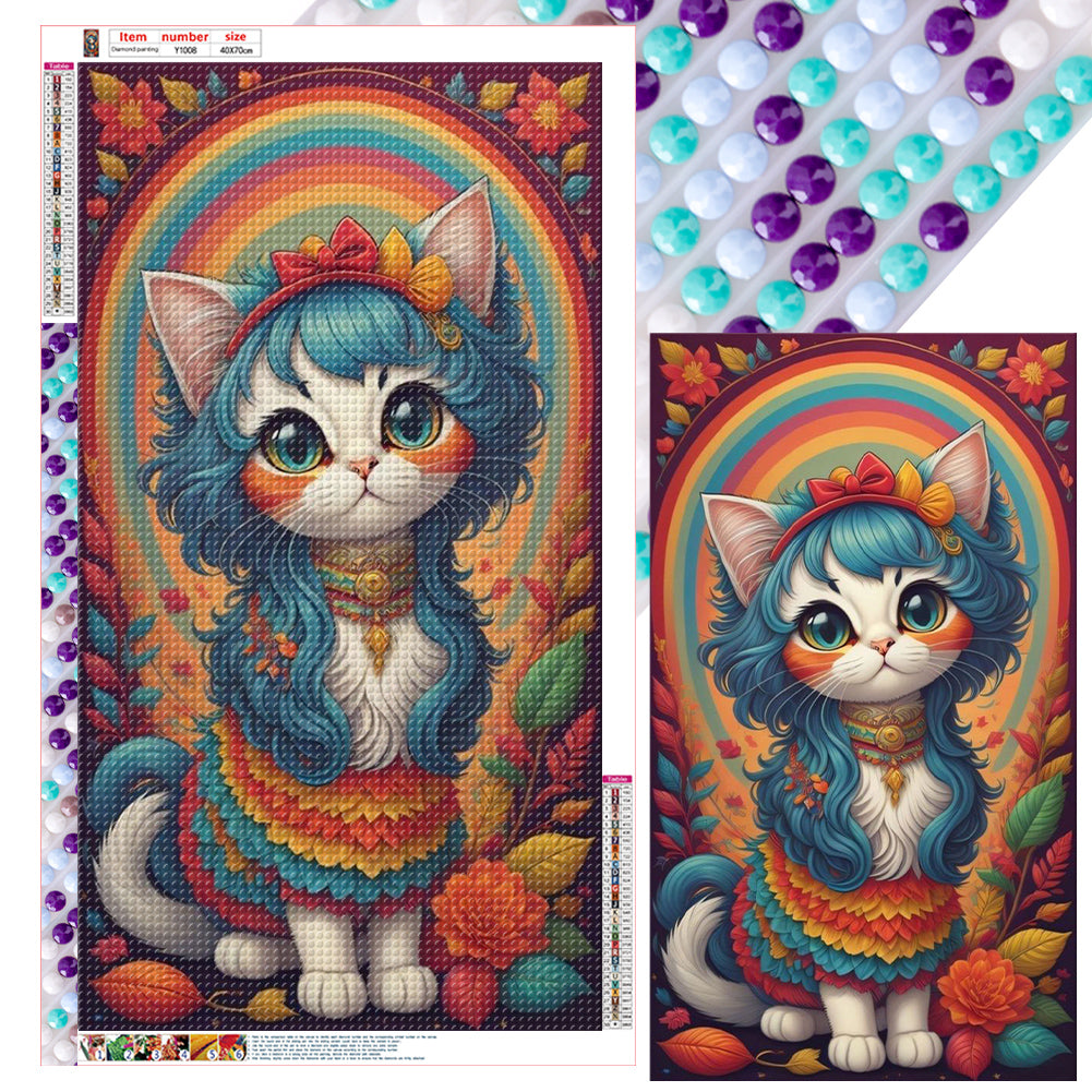 Diamond Painting - Full Round - rainbow cat (40*70CM)