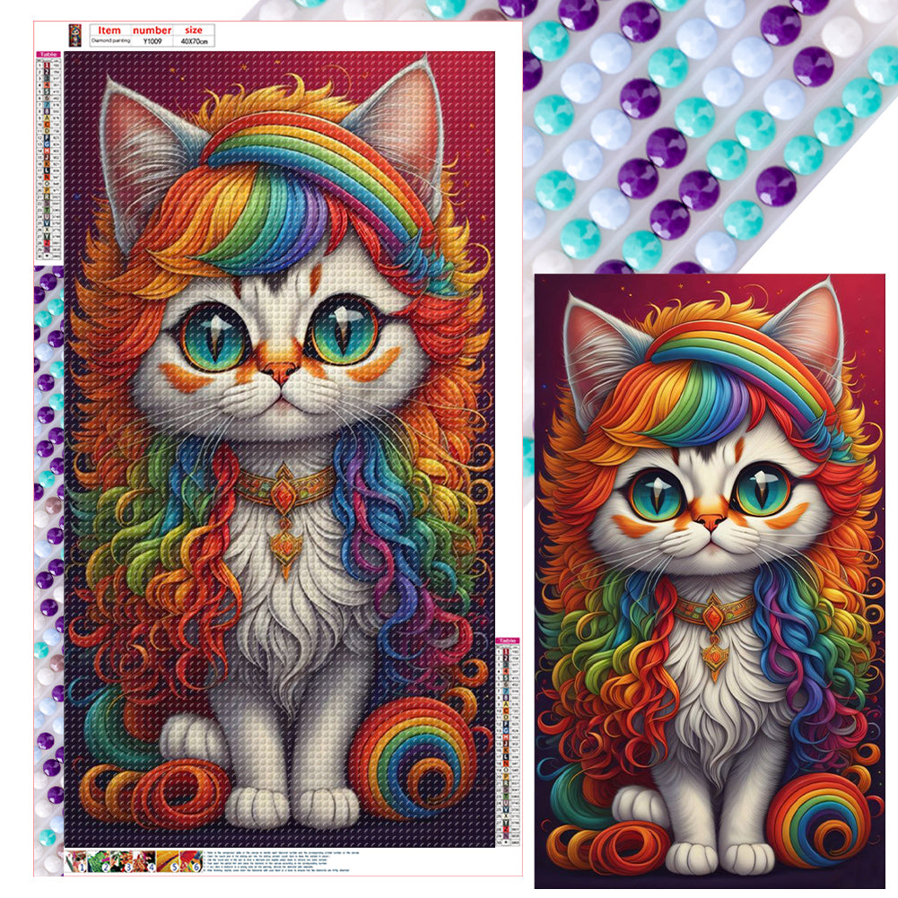 Diamond Painting - Full Round - rainbow cat (40*70CM)