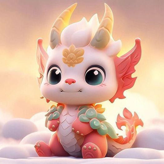 Diamond Painting - Full Round - Cute Fire Dragon Cartoon Series (30*30CM)