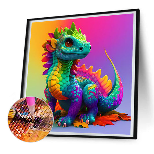 Diamond Painting - Full Round - Colorful little dragon (30*30CM)