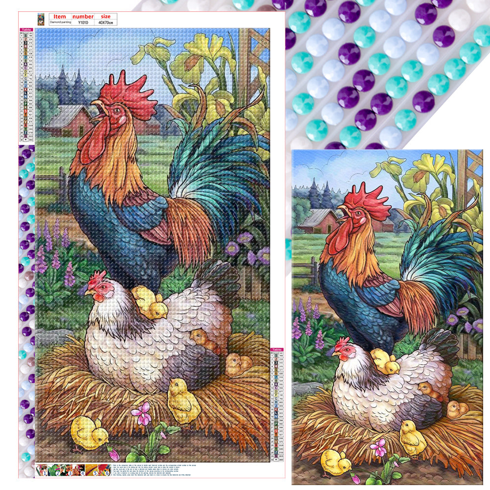 Diamond Painting - Full Round - crowing rooster (40*70CM)