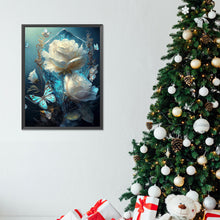 Load image into Gallery viewer, Diamond Painting - Full Round - white roses and butterflies (30*40CM)
