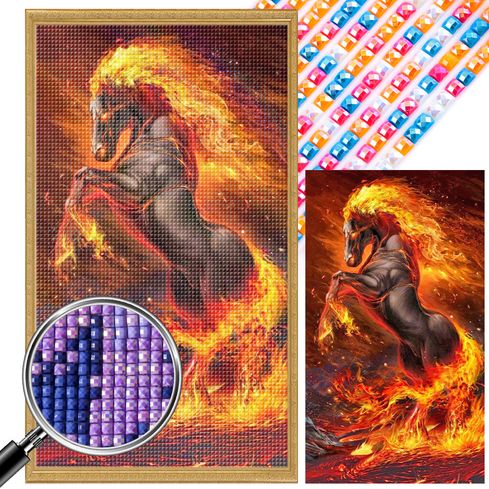 AB Diamond Painting - Full Square - flame horse (40*70CM)