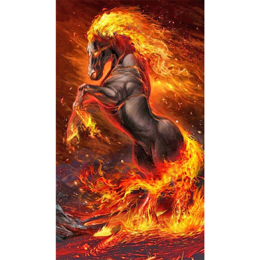 AB Diamond Painting - Full Square - flame horse (40*70CM)