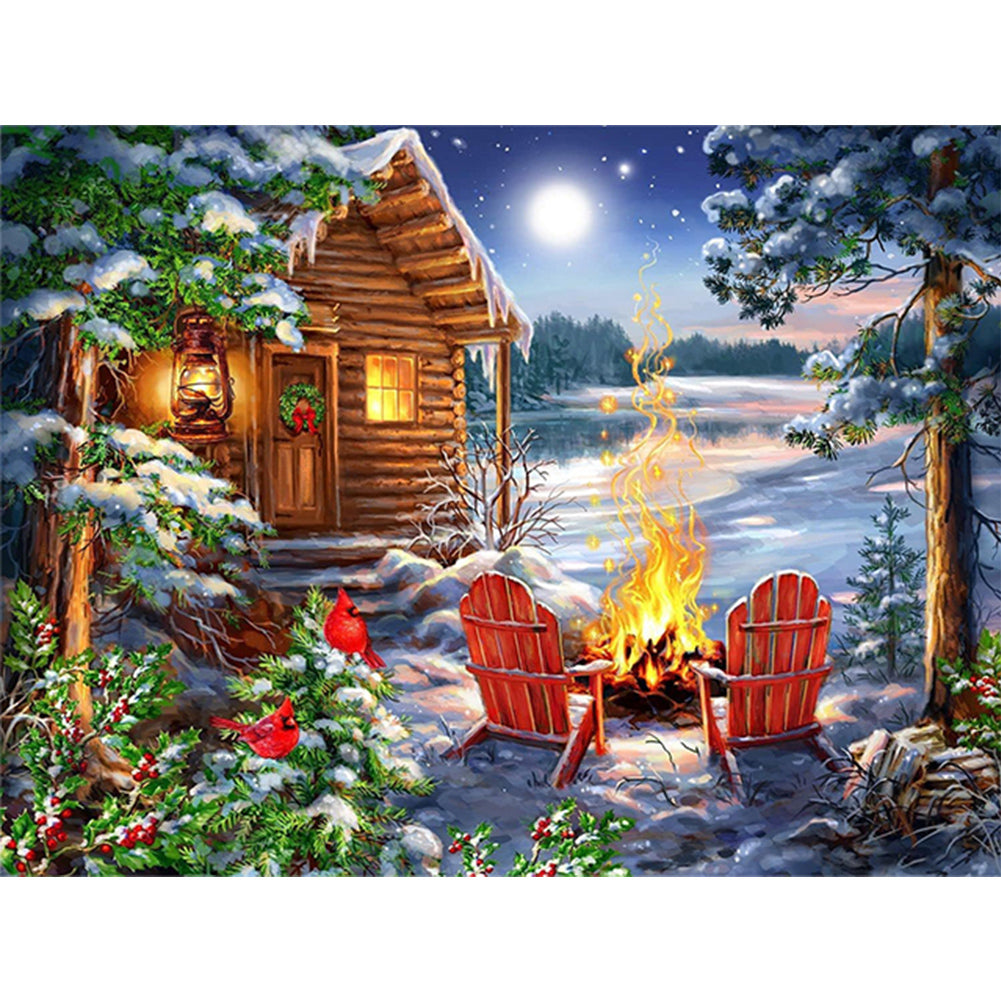 Diamond Painting - Full Round - Snow camping (40*30CM)