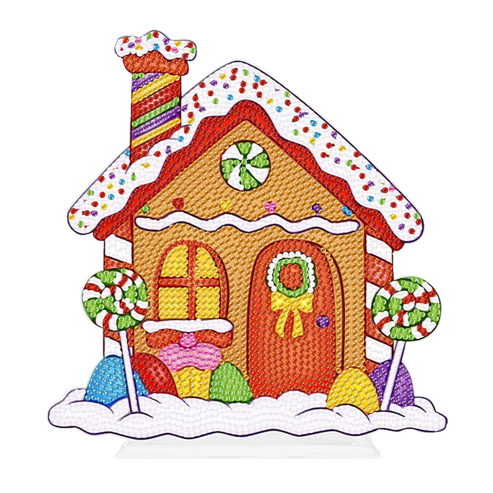 Round Desktop Diamond Painting Ornament Candy House Crystal Painting Desktop Kit