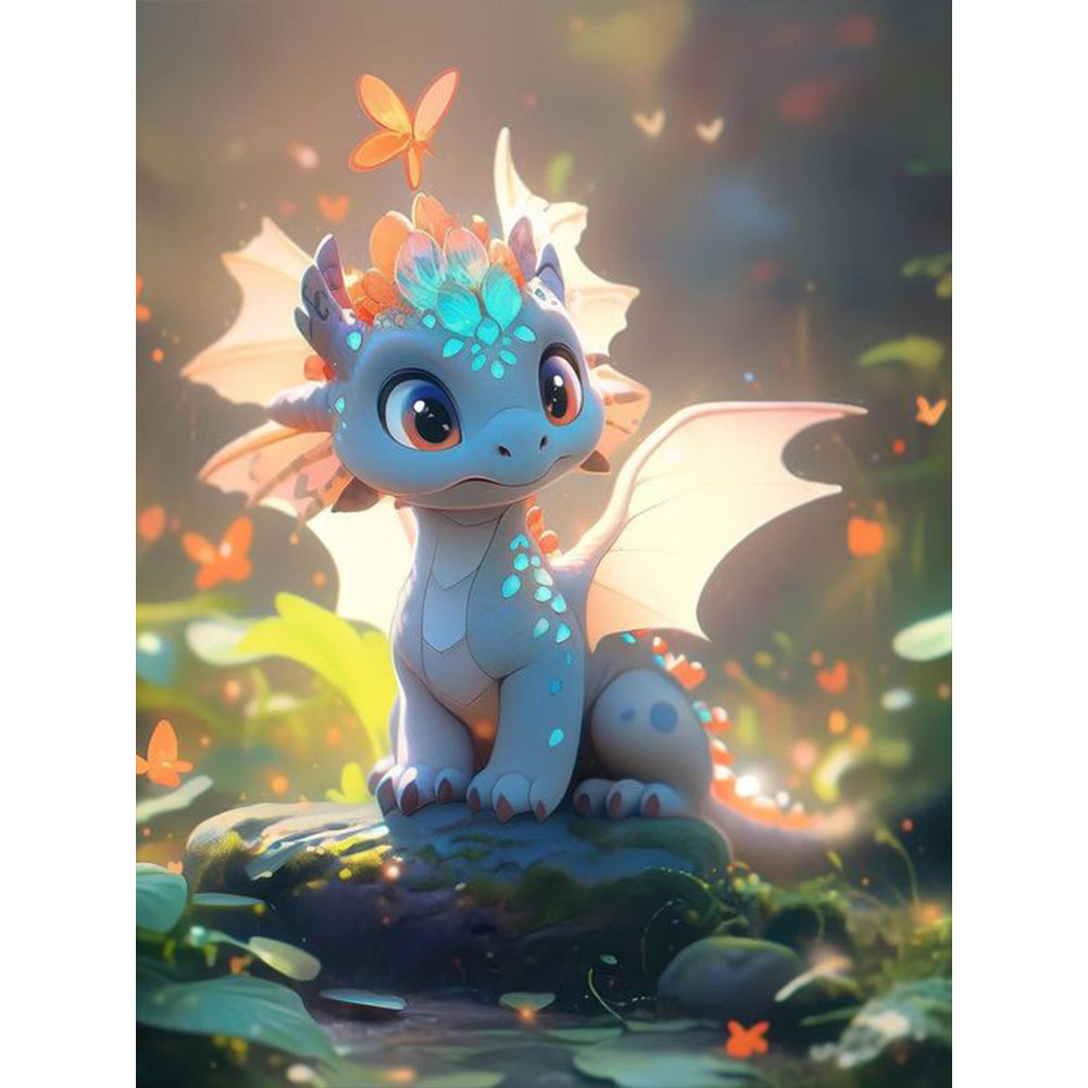 Diamond Painting - Full Round - blue dragon (30*40CM)