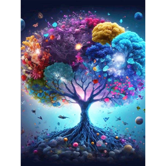 Diamond Painting - Full Round - colorful tree of life (30*40CM)