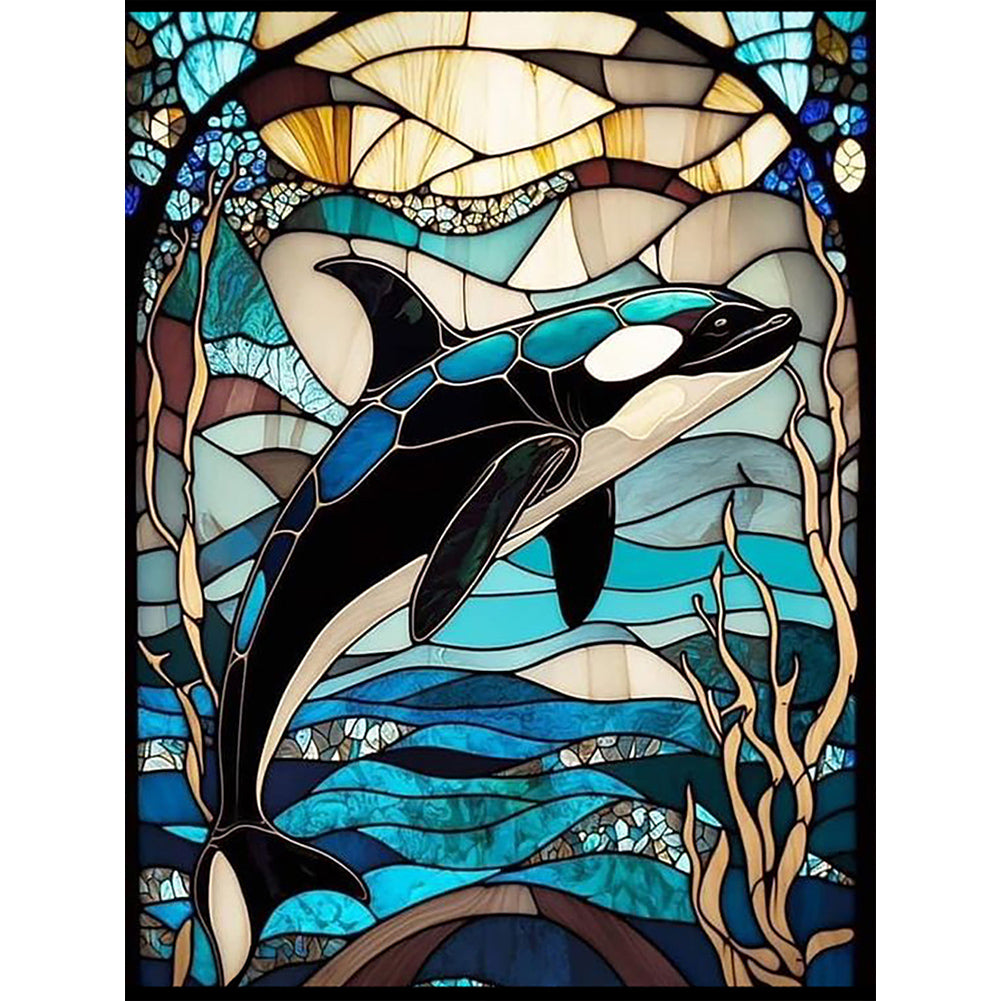 Diamond Painting - Full Round - stained glass sea life (30*40CM)