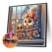 Load image into Gallery viewer, Diamond Painting - Full Round - Christmas snowy night owl animal series (40*40CM)

