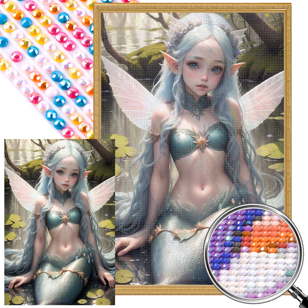 AB Diamond Painting - Full Round - Elf mermaid girl (40*60CM)