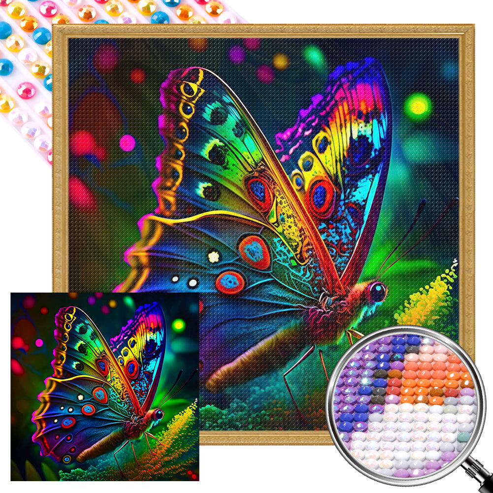 AB Diamond Painting - Full Square - fluorescent butterfly (30*30CM)