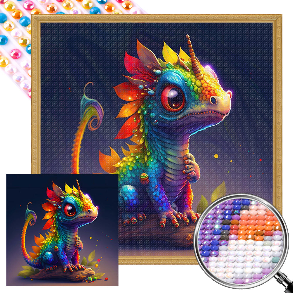AB Diamond Painting - Full Square - Sitting dinosaur (30*30CM)