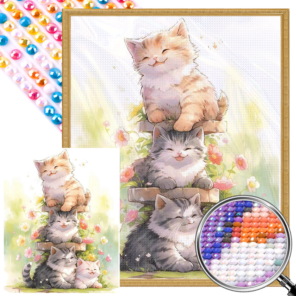 AB Diamond Painting - Full Square - happy cat (40*50CM)