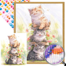 Load image into Gallery viewer, AB Diamond Painting - Full Square - happy cat (40*50CM)
