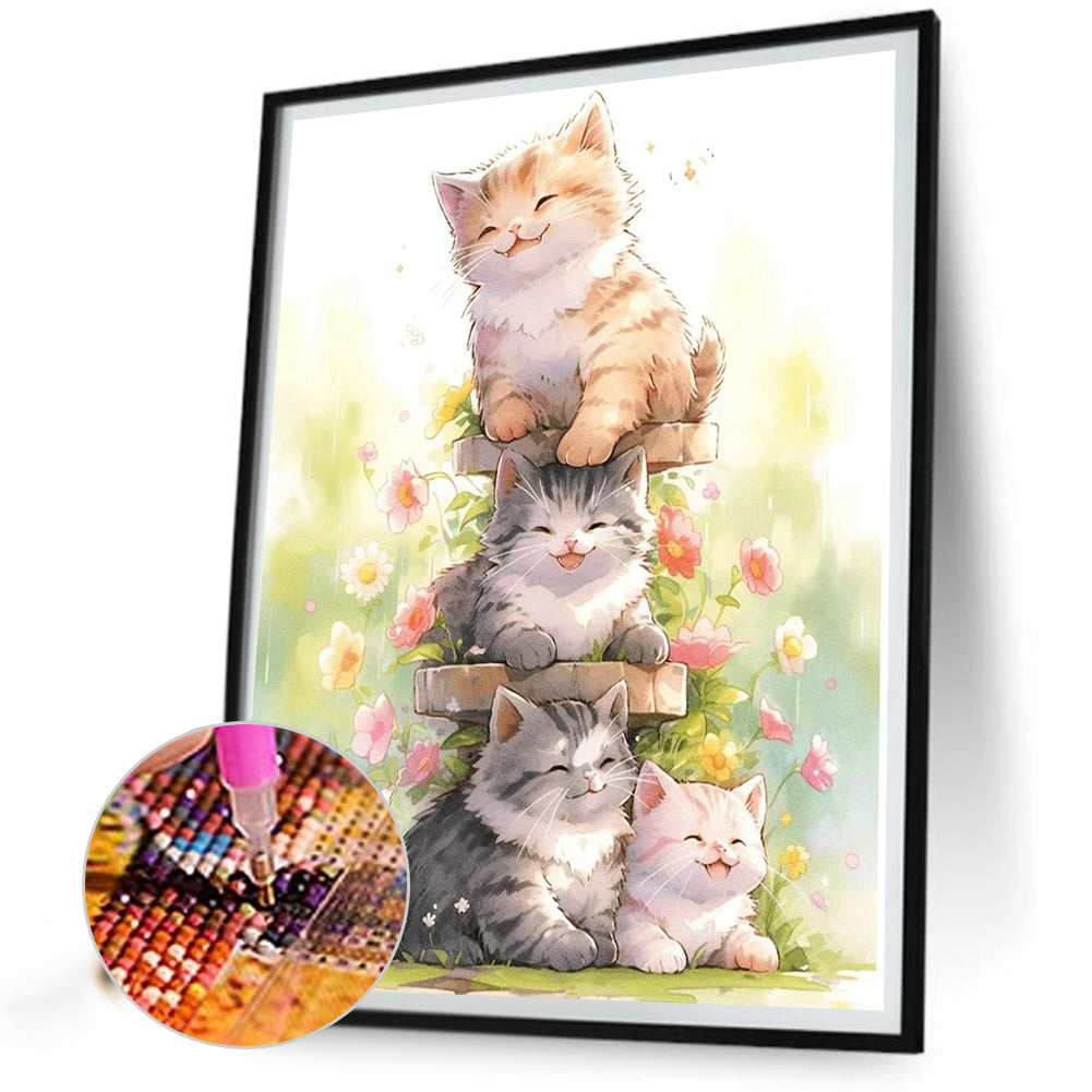 AB Diamond Painting - Full Square - happy cat (40*50CM)