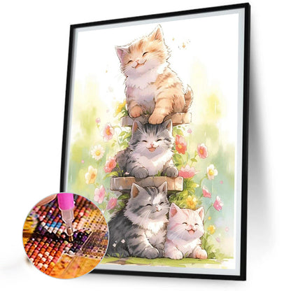 AB Diamond Painting - Full Square - happy cat (40*50CM)
