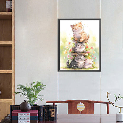 AB Diamond Painting - Full Square - happy cat (40*50CM)